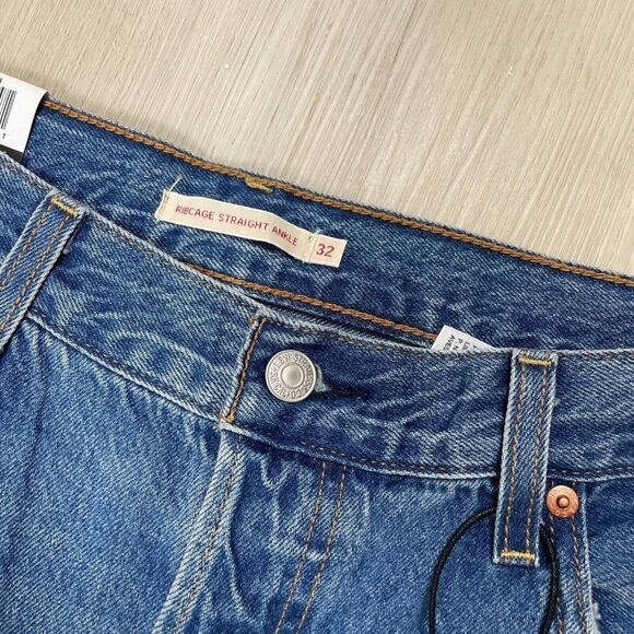 Levis Ribcage Straight Ankle Jeans Womens 32x27 Medium Wash High Rise 726930056 - Picture 6 of 10